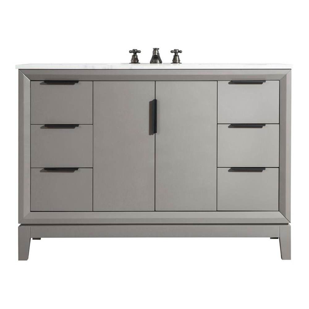 Water Creation Elizabeth 48" Wood Single Bathroom Vanity in Cashmere Gray/Bronze