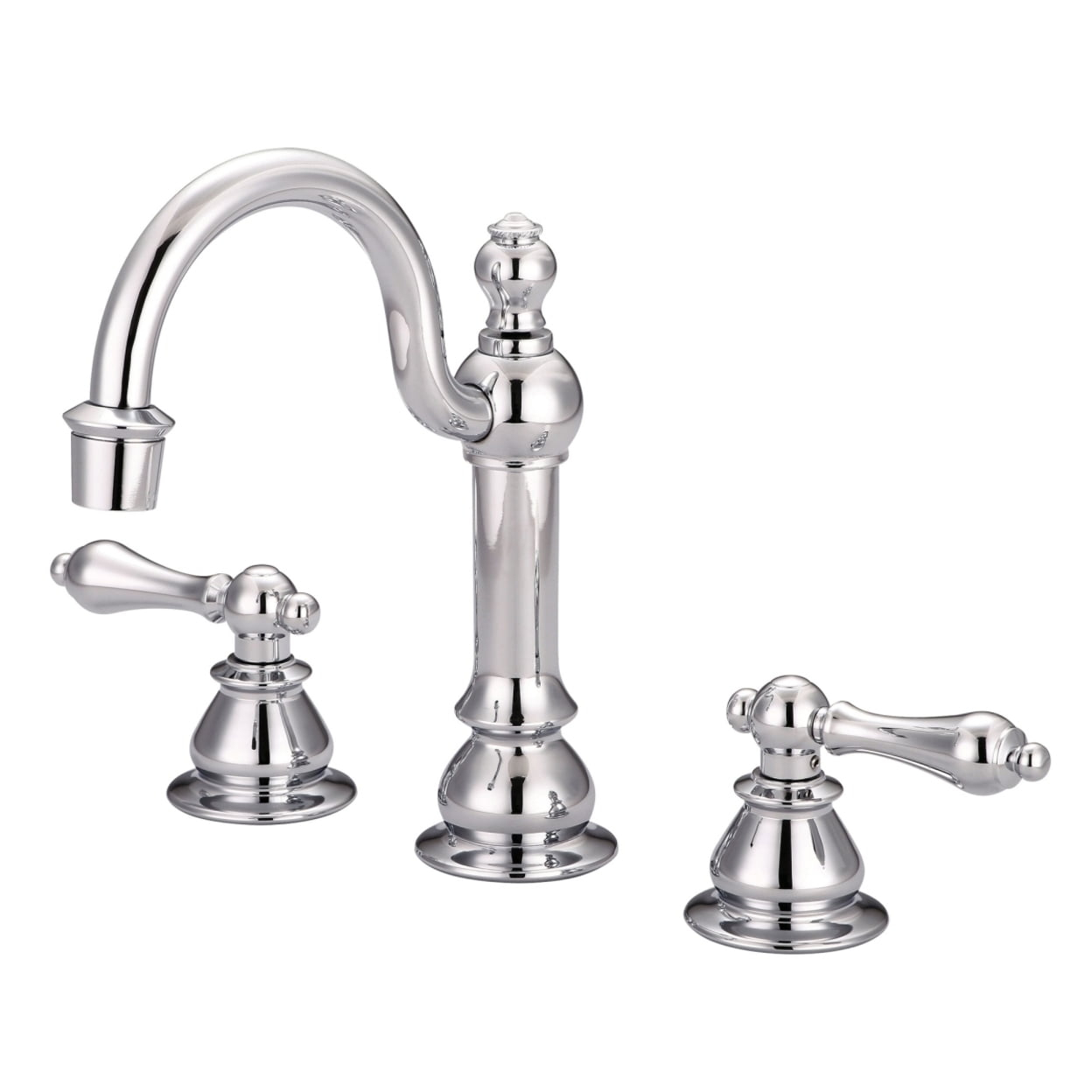 Water Creation F2-0012-01-AL American 20th Century Classic Widespread Lavatory F2-0012 Faucets - Silver & Chrome