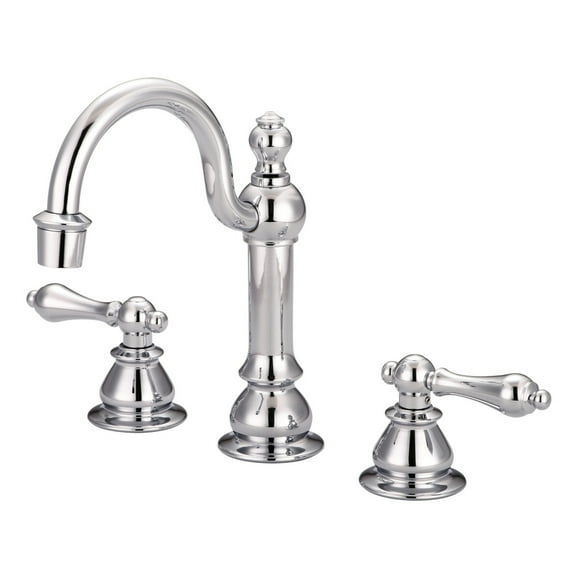 Water Creation F2-0012-01-AL American 20th Century Classic Widespread Lavatory F2-0012 Faucets - Silver & Chrome