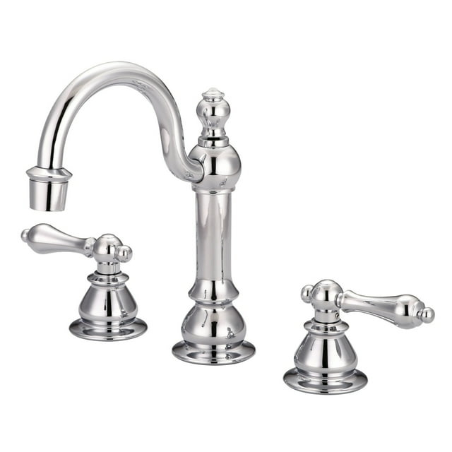 Water Creation F2-0012-01-AL American 20th Century Classic Widespread Lavatory F2-0012 Faucets - Silver & Chrome
