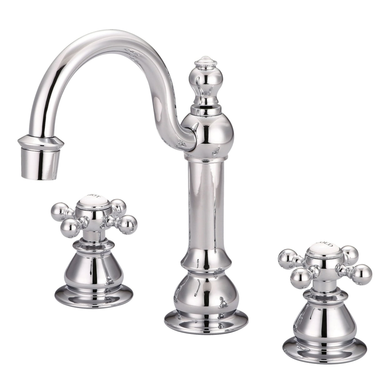 Water Creation F2-0012-01-BX American 20th Century Classic Widespread Lavatory F2-0012 Faucets - Silver & Chrome