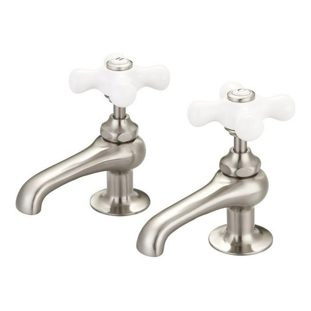 Water Creation  Vintage Classic Basin Beaks Lavatory Faucet in Brushed Nickel Finish
