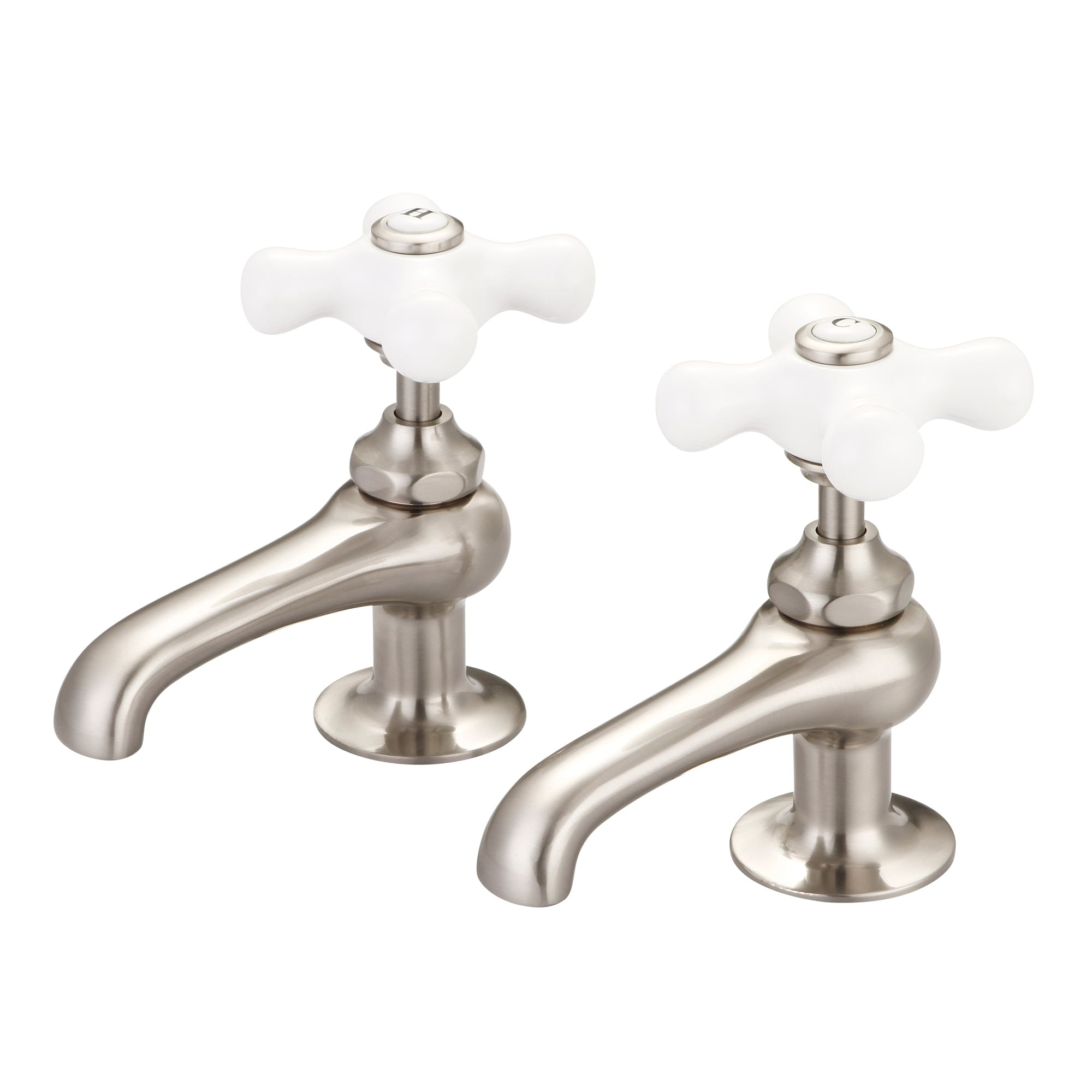 Water Creation  Vintage Classic Basin Beaks Lavatory Faucet in Brushed Nickel Finish