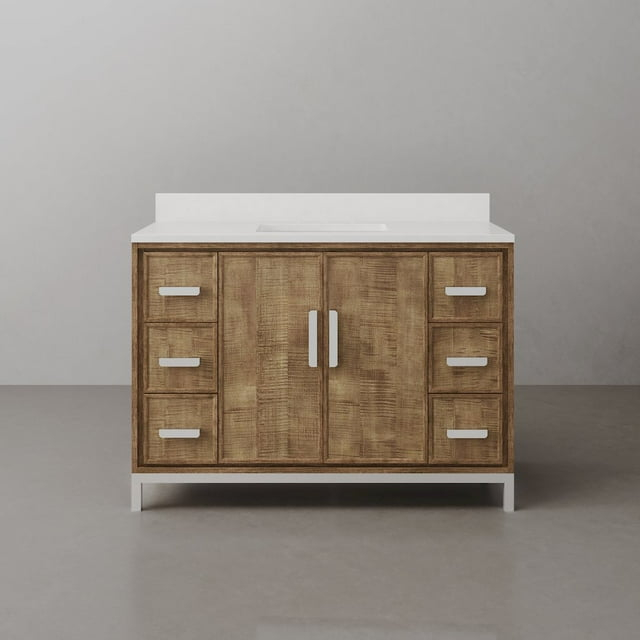 Water Creation Westin 48 In. Single sink Whitebrook Quartz Countertop Bath Vanity