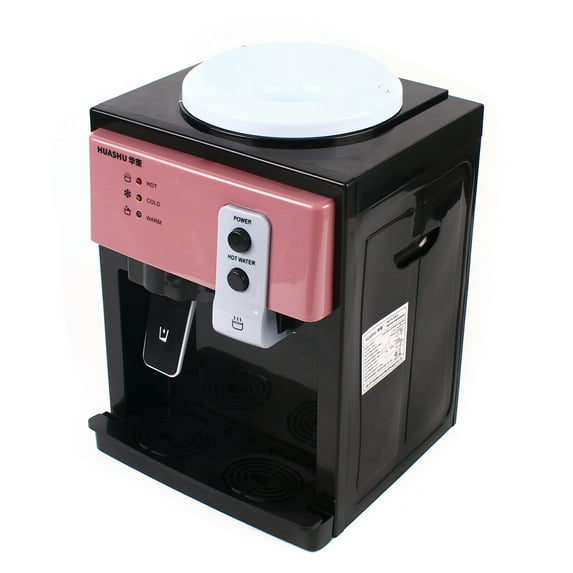 Water Dispenser Top Loading , Countertop Hot and Cold Temperature Water Cooler for Home Office Use 110V Pink and Black 46.4-203℉