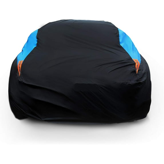 Waterproof Car Cover All Weather Snowproof UV Protection Windproof Outdoor Full car Cover, Universal Fit for Sedan (Fit Sedan Length 154-163 inch, Blue)
