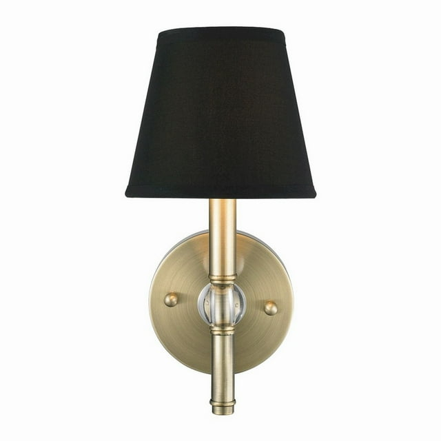 Golden Lighting Waverly 1-Light Wall Sconce in Aged Brass with Tuxedo