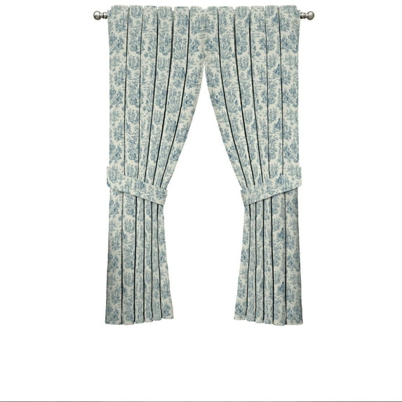 Waverly Charmed Life Toile Tie Back Single Curtain Panel, 52"x63", Cornflower