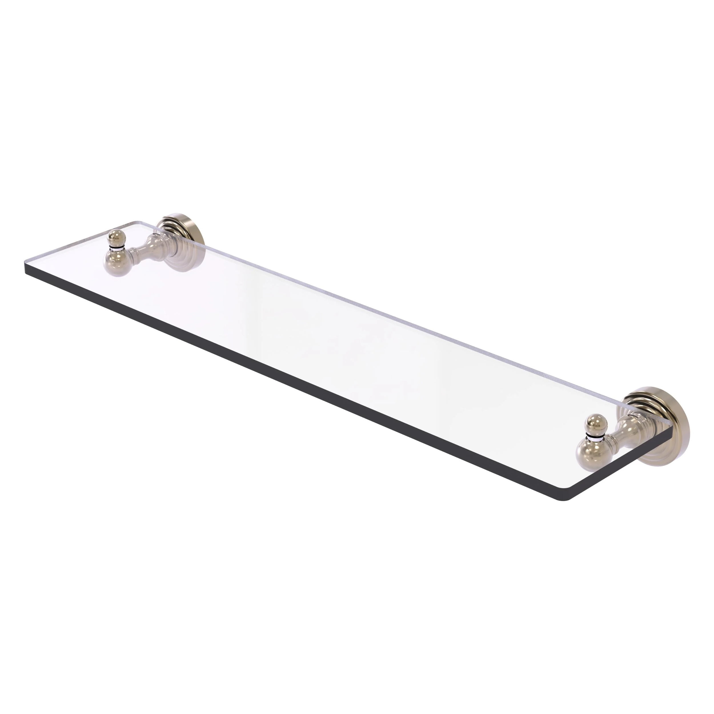 Waverly Place Collection Glass Vanity Shelf with Beveled Edges - Antique Pewter / 22 Inch