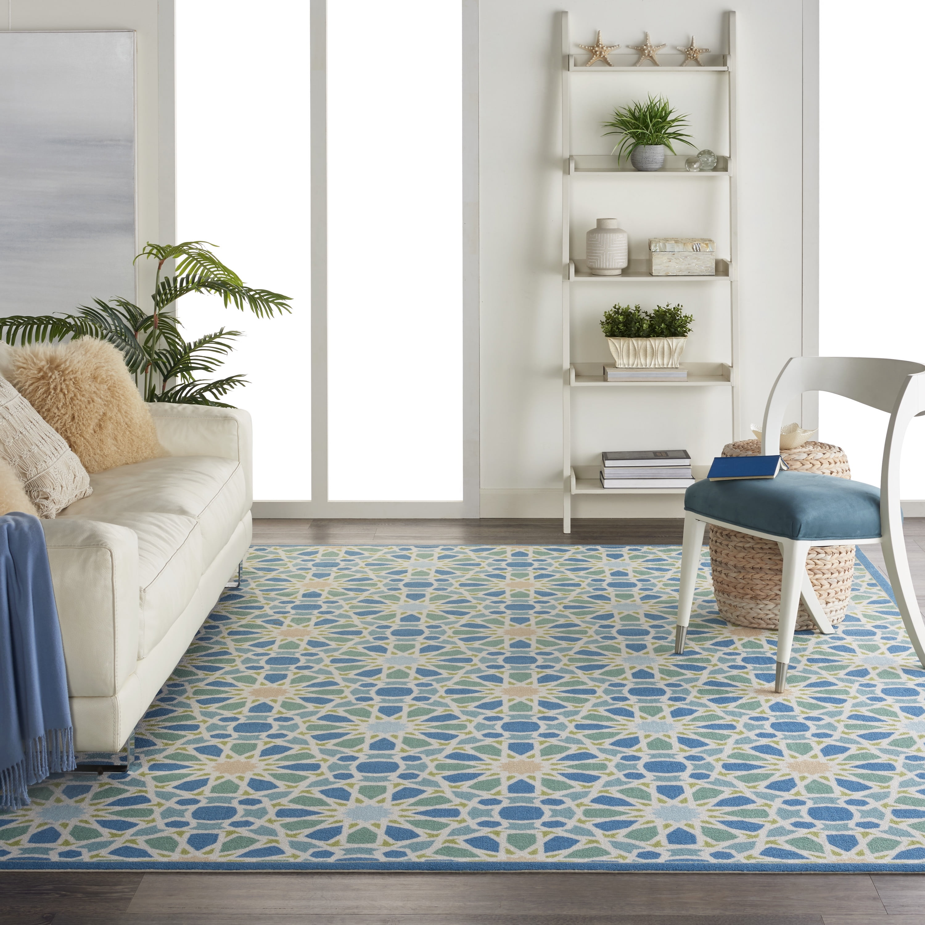 Waverly Sun N' Shade Indoor/Outdoor Porcelain 10' x 13' Area Rug, (10x13)