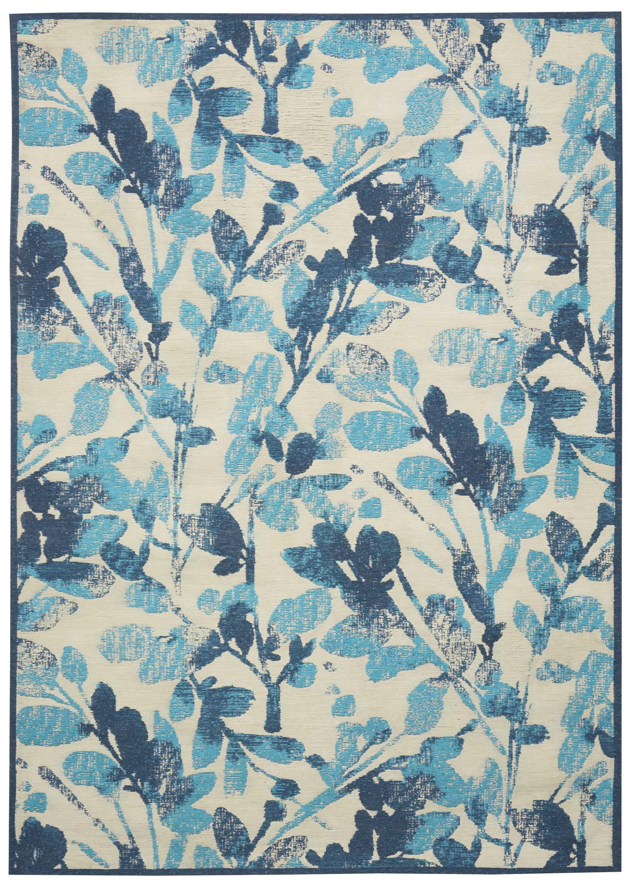 Waverly Vintage Lux "Leaf Storm" Indigo Area Rug by Nourison