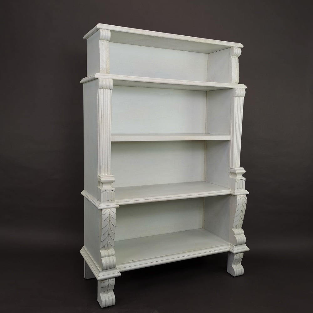 WaybornHomeFurnishings 5693W Classic Bookcase - Whitewash