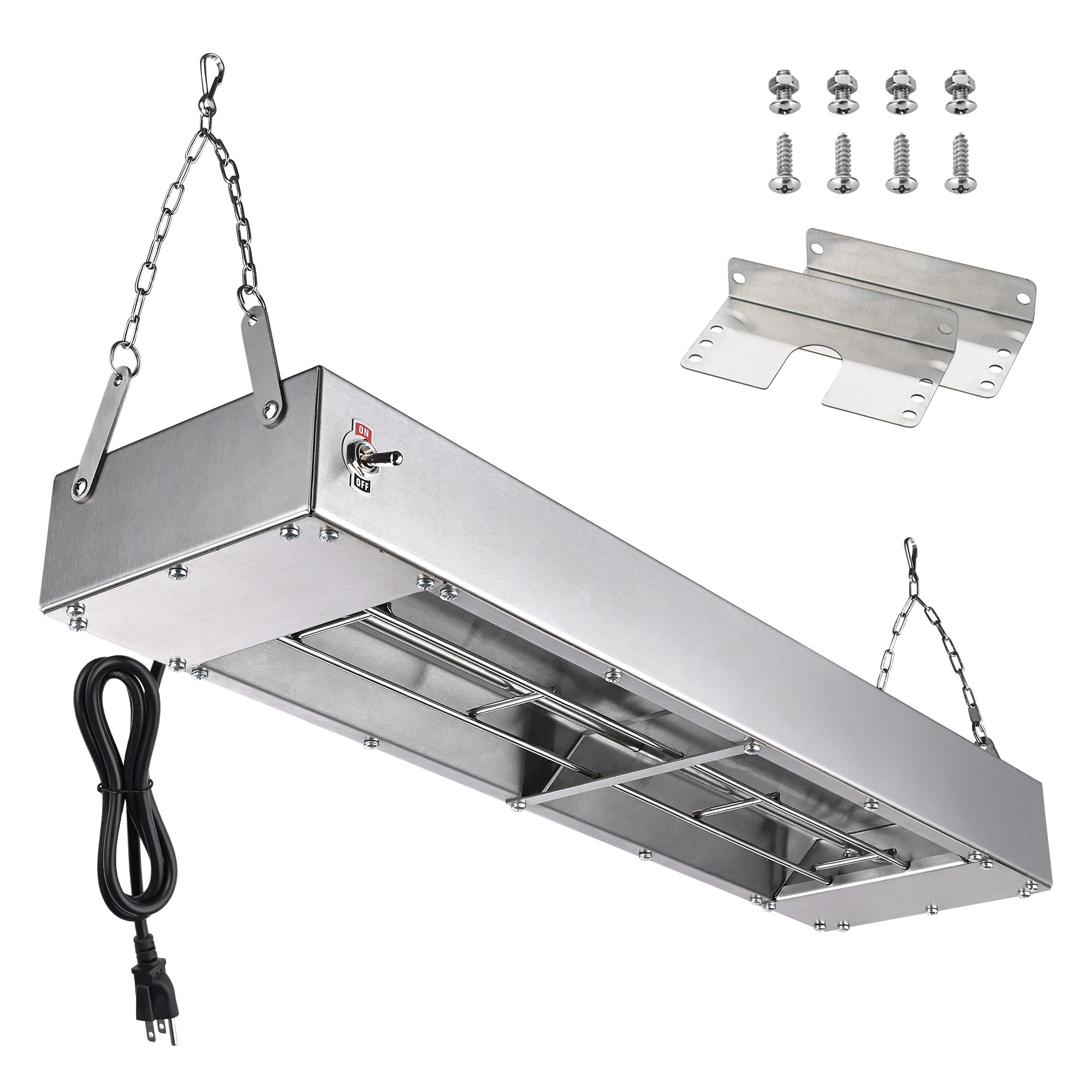 WeChef Commercial Food Warmer 24" 900W Electric Strip Heater Portable Stainless Steel Fry Heating Lamp for Fry Dishes