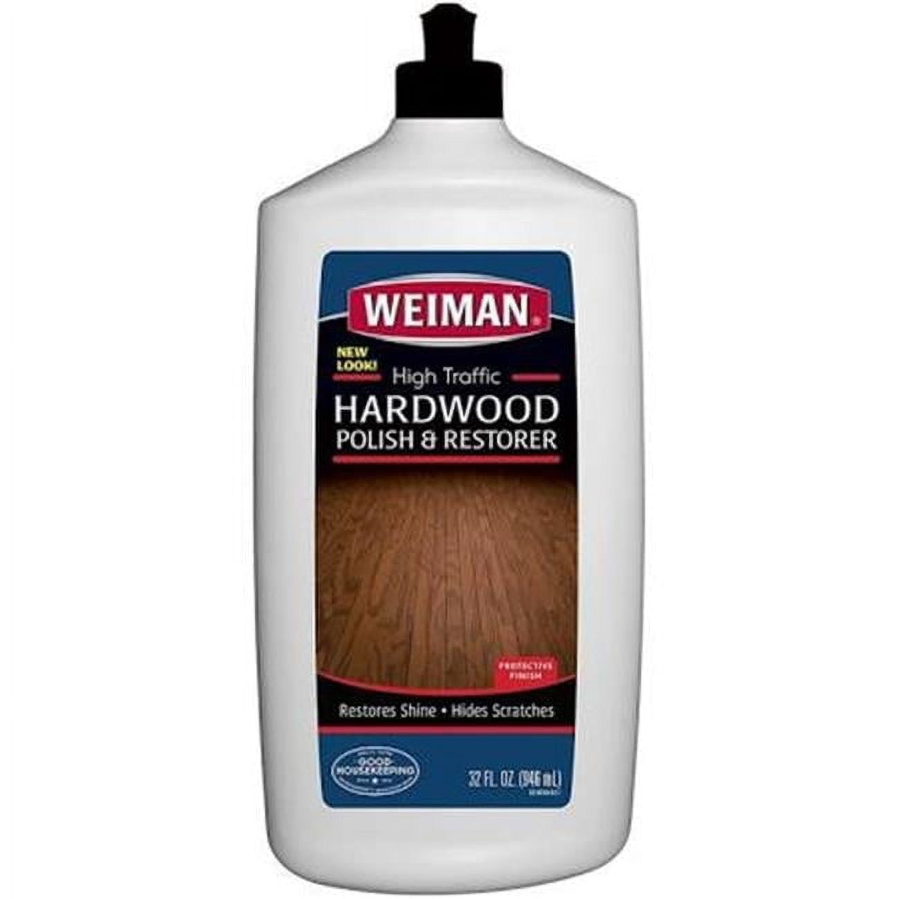 Weiman High-Traffic Hardwood Floor Polish and Restorer - Natural Shine, Removes Scratches, Leaves Protective Layer 32 fl. oz