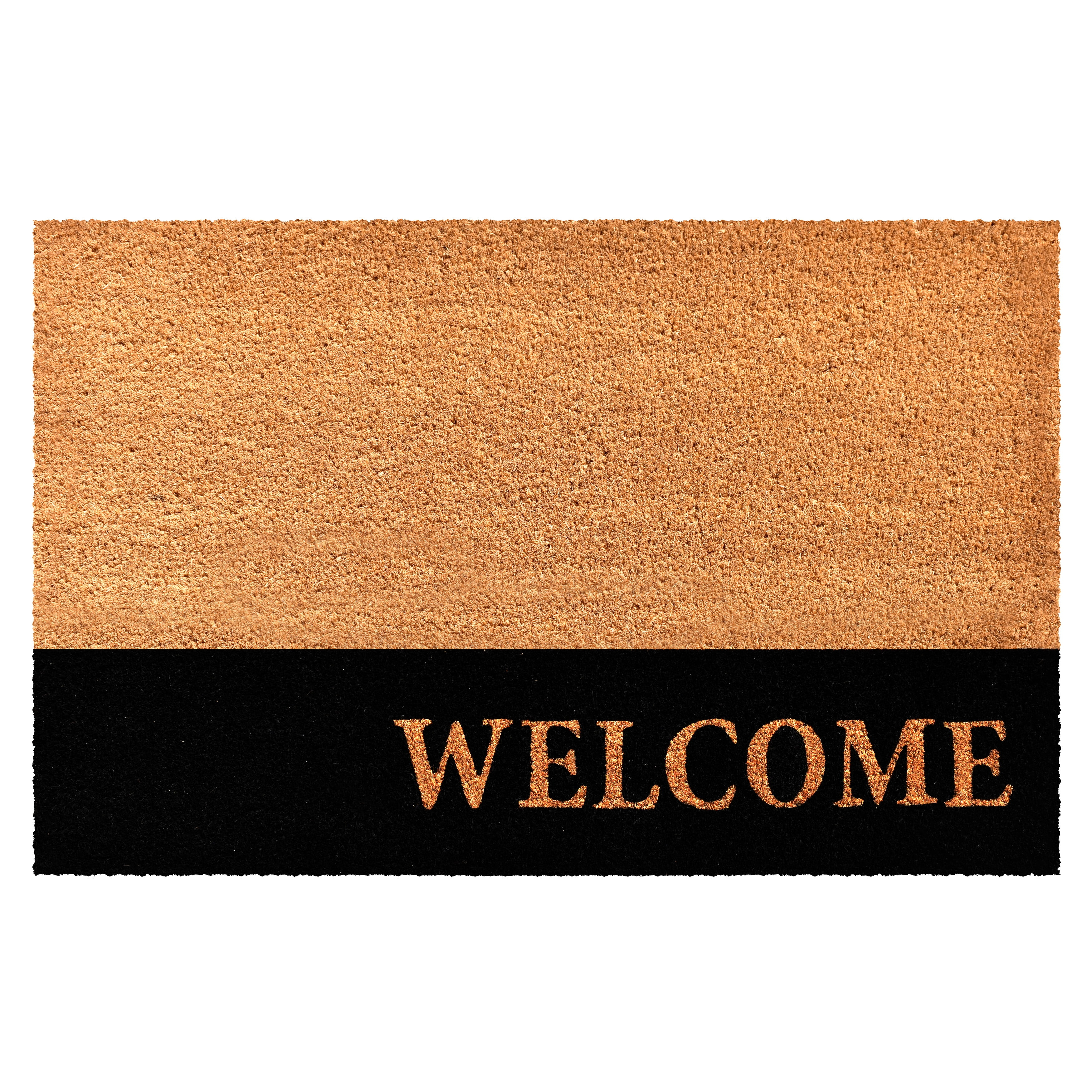 Welcome Black Stripe Doormat, 30" x 48"