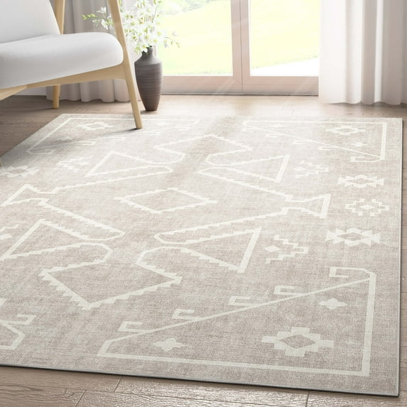 Well Woven Apollo Bottineau Vintage Southwestern Beige Flatweave 5'3" x 7'3" Area Rug