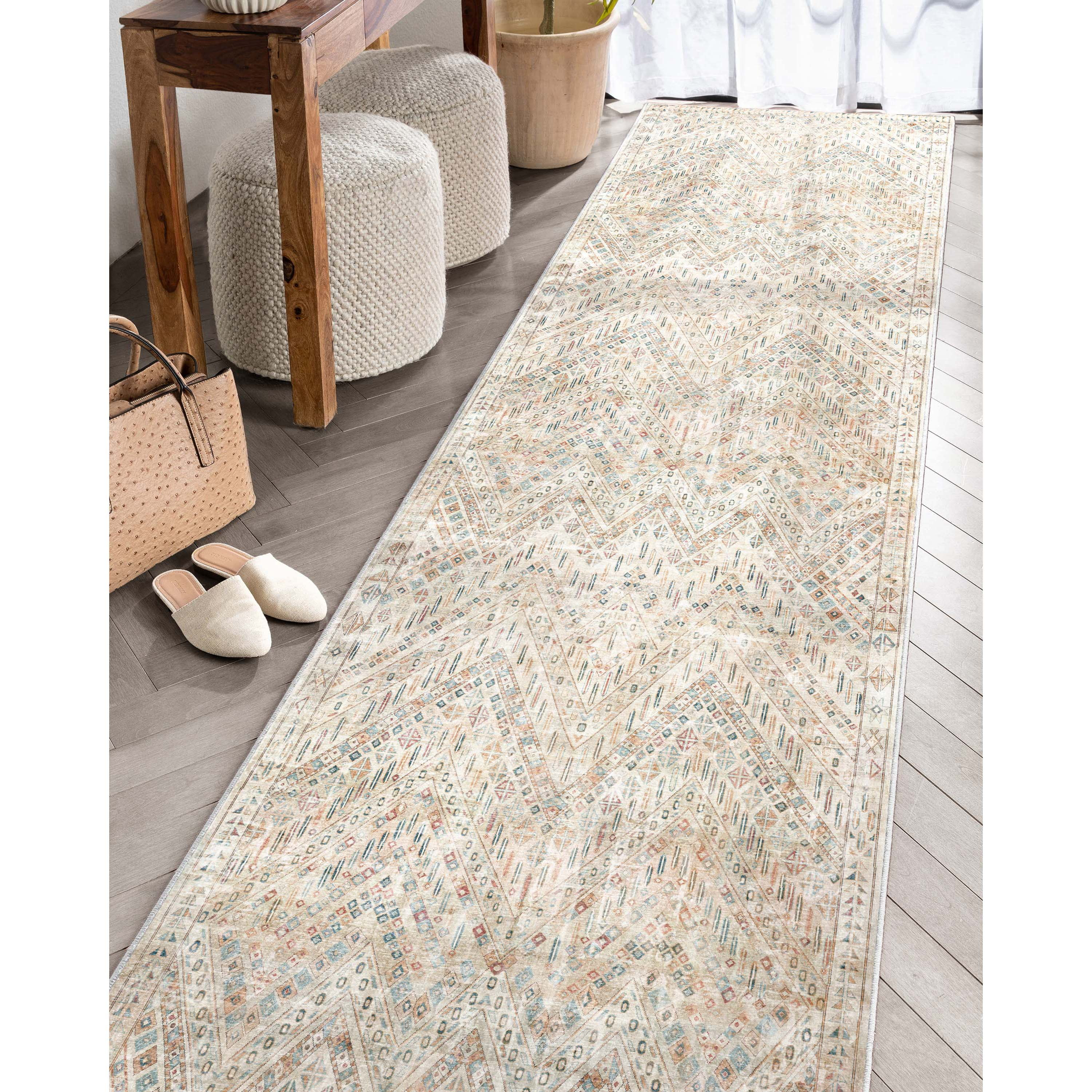 Well Woven Asha Anya Vintage Tribal Ivory 2'7" x 9'6" Runner Rug