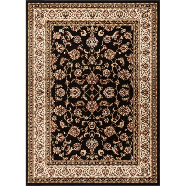 Well Woven Barclay Sarouk Traditional Oriental Panel Black 3'11" x 5'3" Area Rug