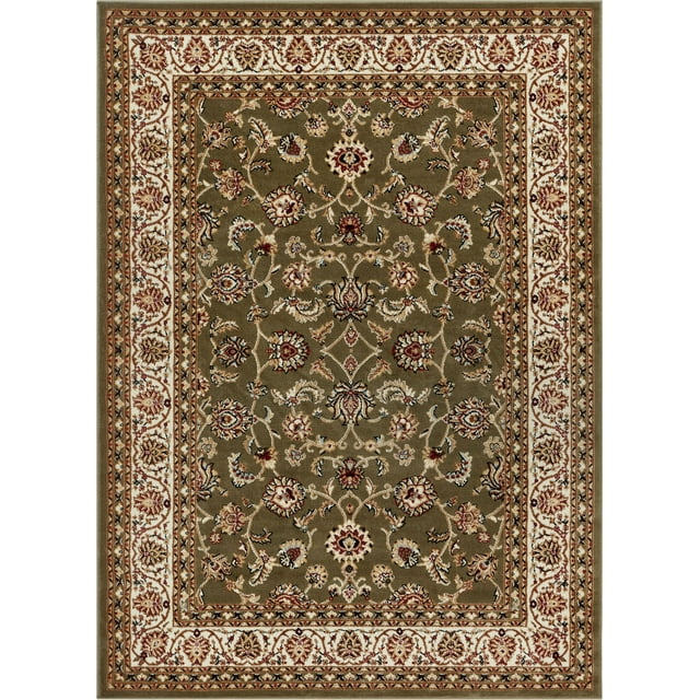 Well Woven Barclay Sarouk Traditional Oriental Panel Green 6'7" x 9'6" Area Rug
