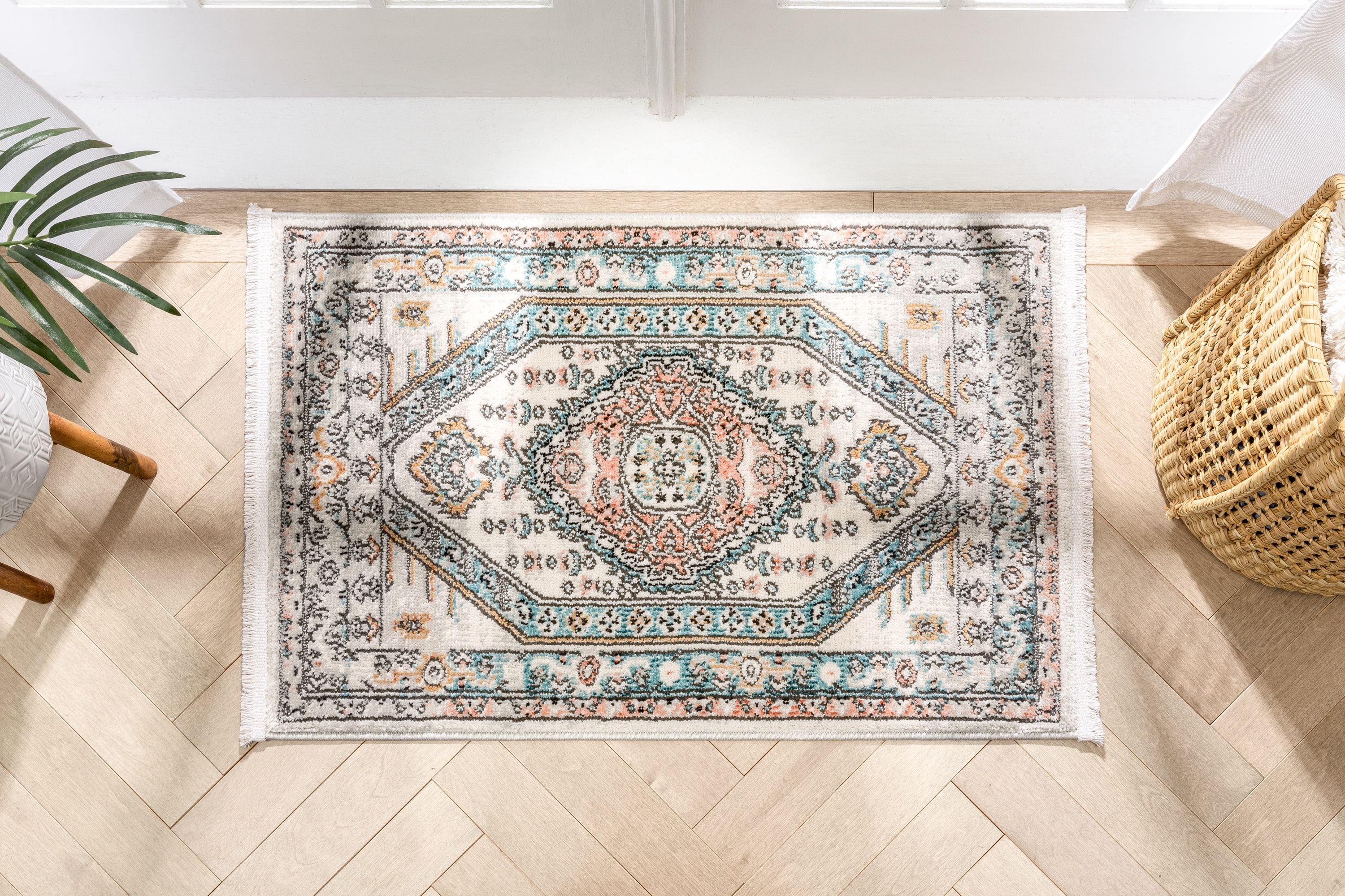 Well Woven Indira1 Jane Vintage Bohemian Aztec Tribal Blue 2' x 3' Area Rug
