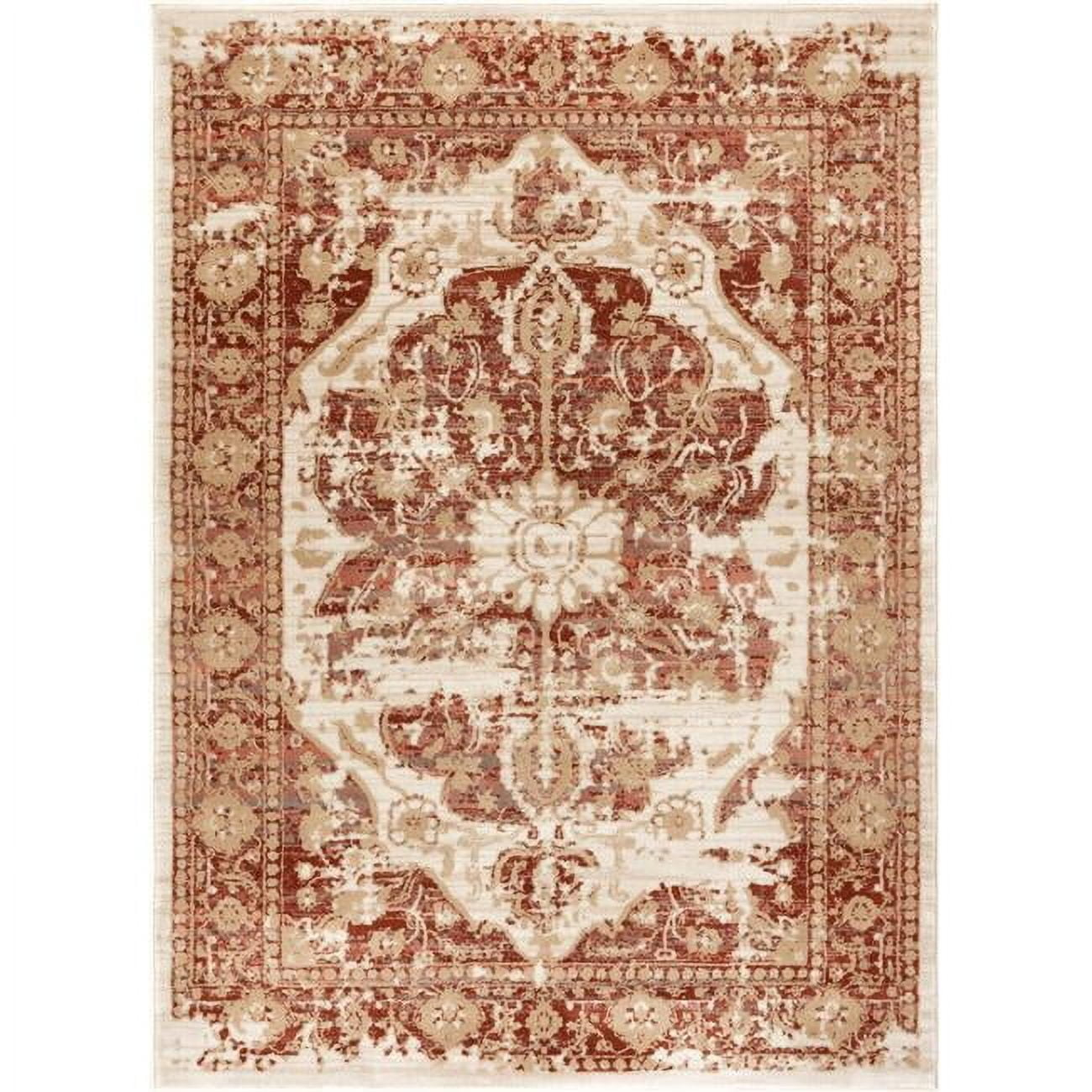 Well Woven  Kensington Maxwell Copper Vintage Modern Medallion Area Rug - 7 ft. 10 in. x 10 ft. 6 in.