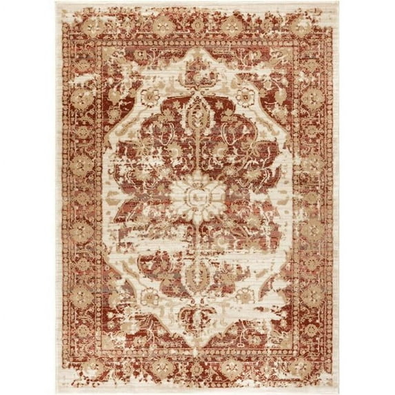 Well Woven  Kensington Maxwell Copper Vintage Modern Medallion Area Rug - 7 ft. 10 in. x 10 ft. 6 in.