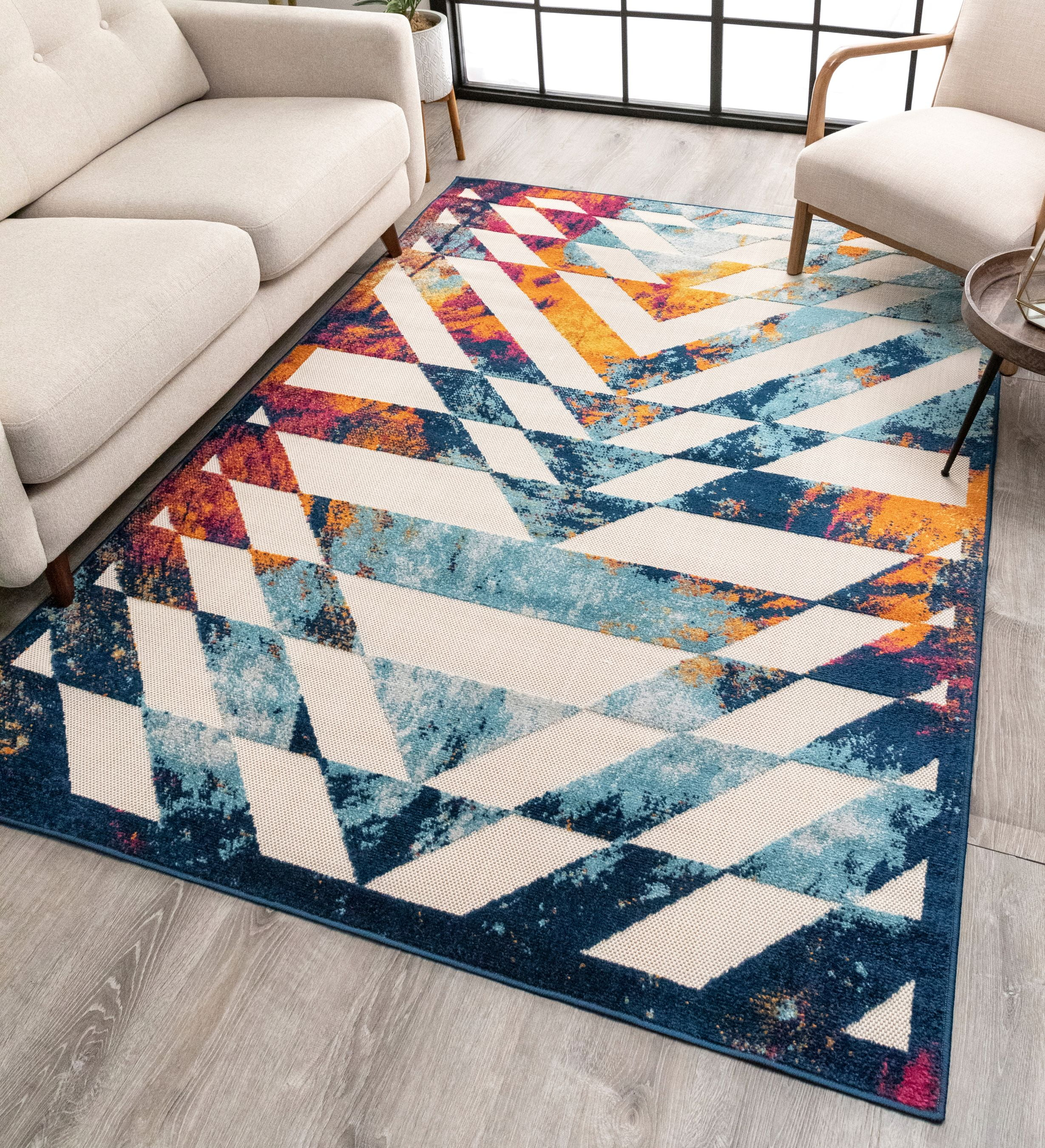Well Woven Dorado Carmen Geometric Multi 5'3" x 7'3" Indoor/Outdoor High-Low Area Rug