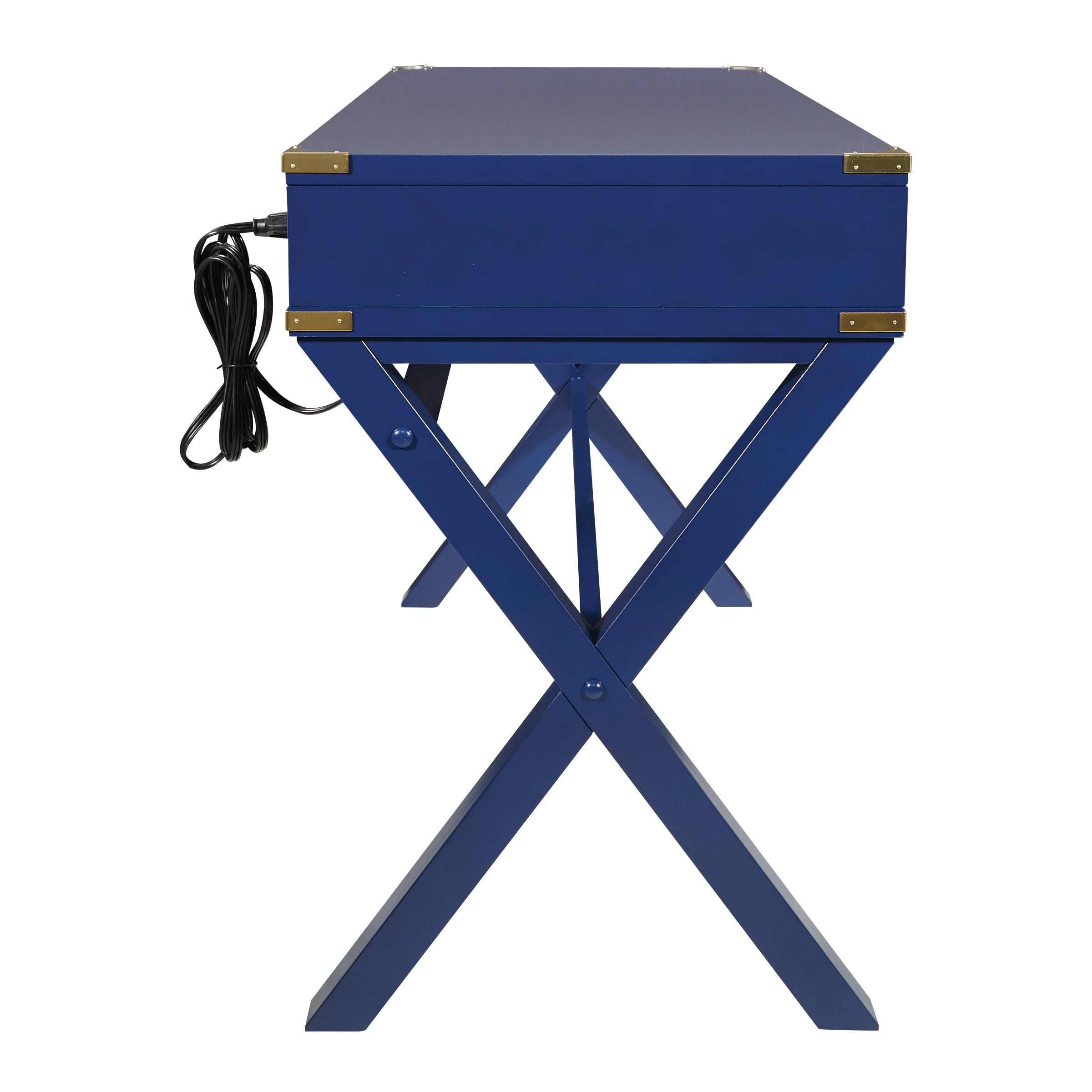 Wellington 46" Desk with Power in Lapis Blue Finish in Engineered Wood