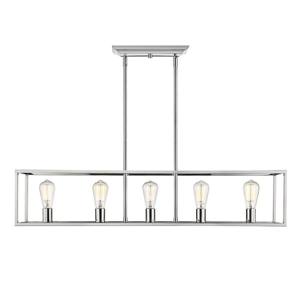 Golden Lighting Wesson 5-Light Linear Pendant in Chrome
