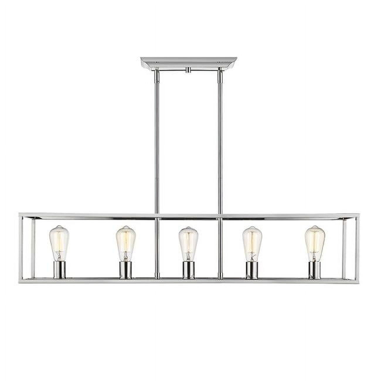 Golden Lighting Wesson 5-Light Linear Pendant in Chrome