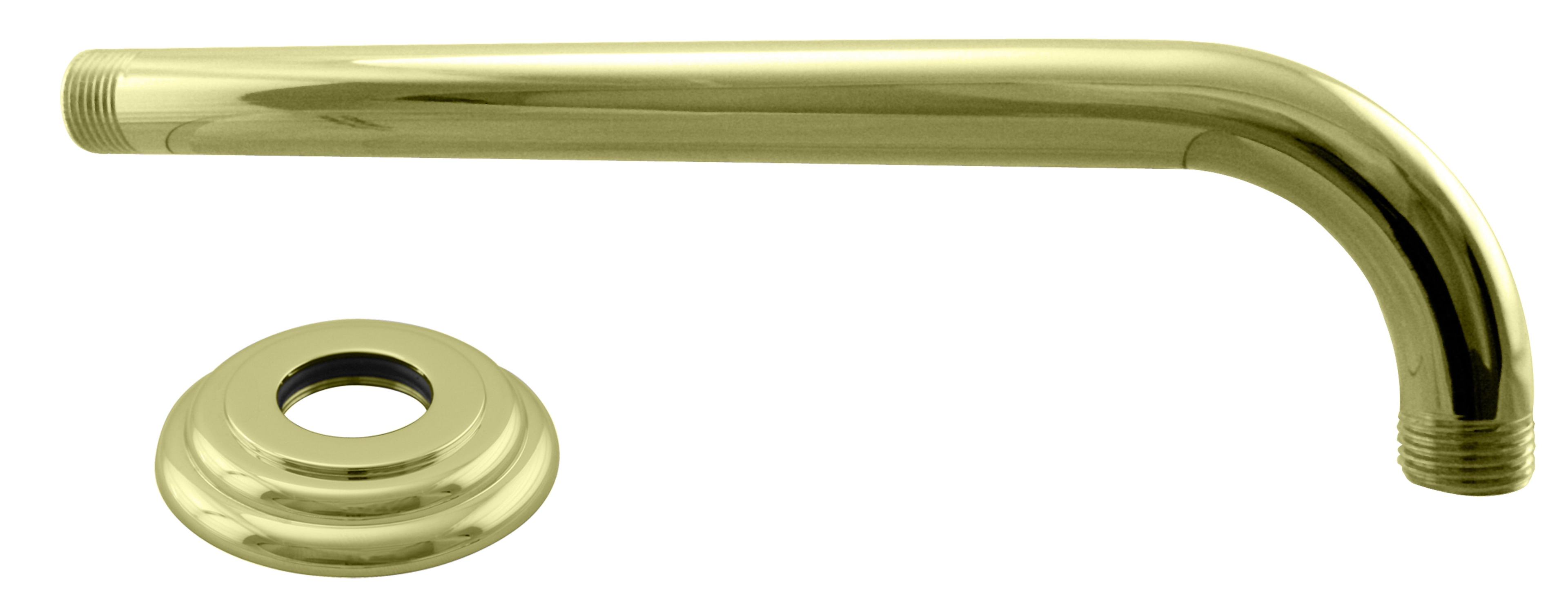 1/2" IPS x 10" IPS Wall Mount 90-Degree Rain Shower Arm with Flange
