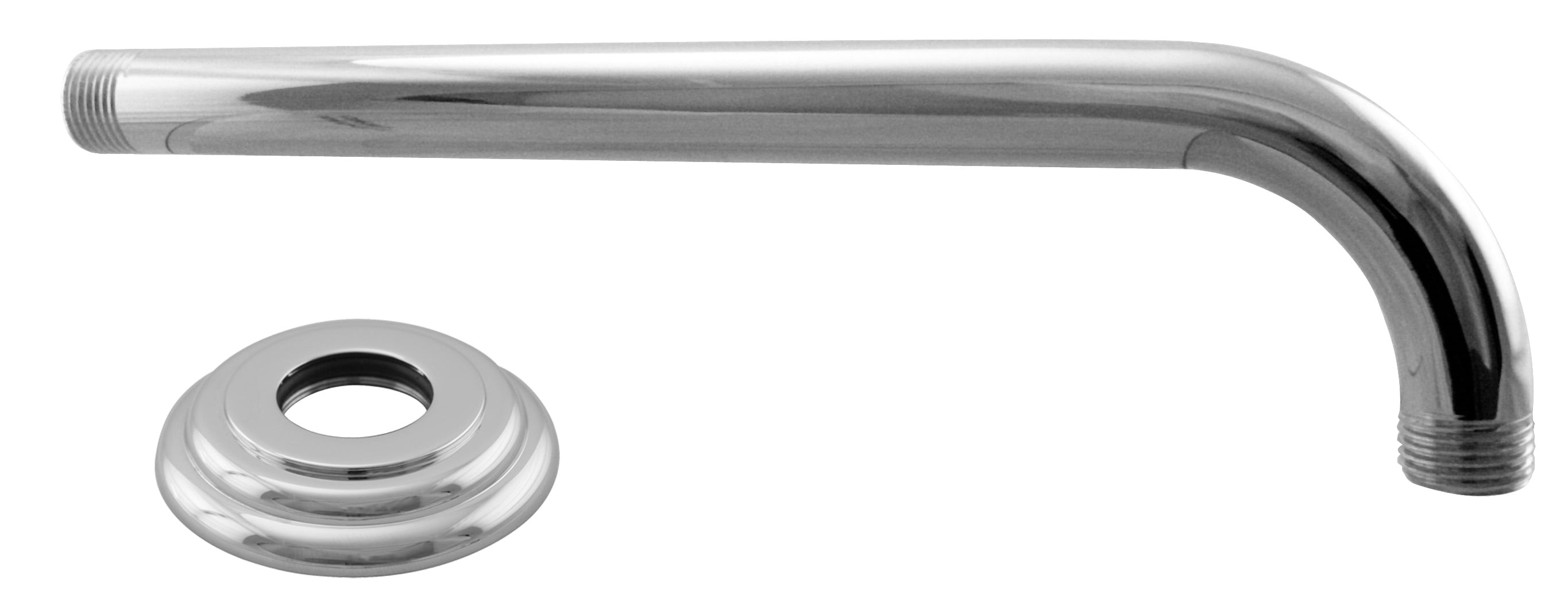 1/2" IPS x 10" IPS Wall Mount 90-Degree Rain Shower Arm with Flange
