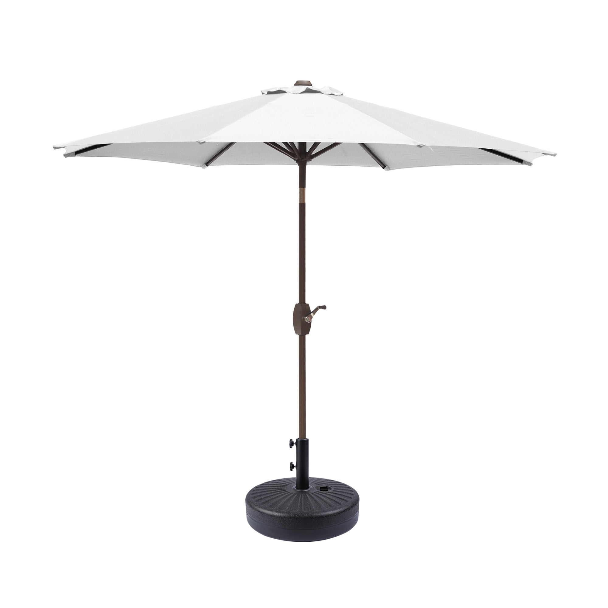 Westin Outdoor 9 Ft Patio Umbrella with Black Round Base Included for Outdoor Patio UV Weather Resistant, White