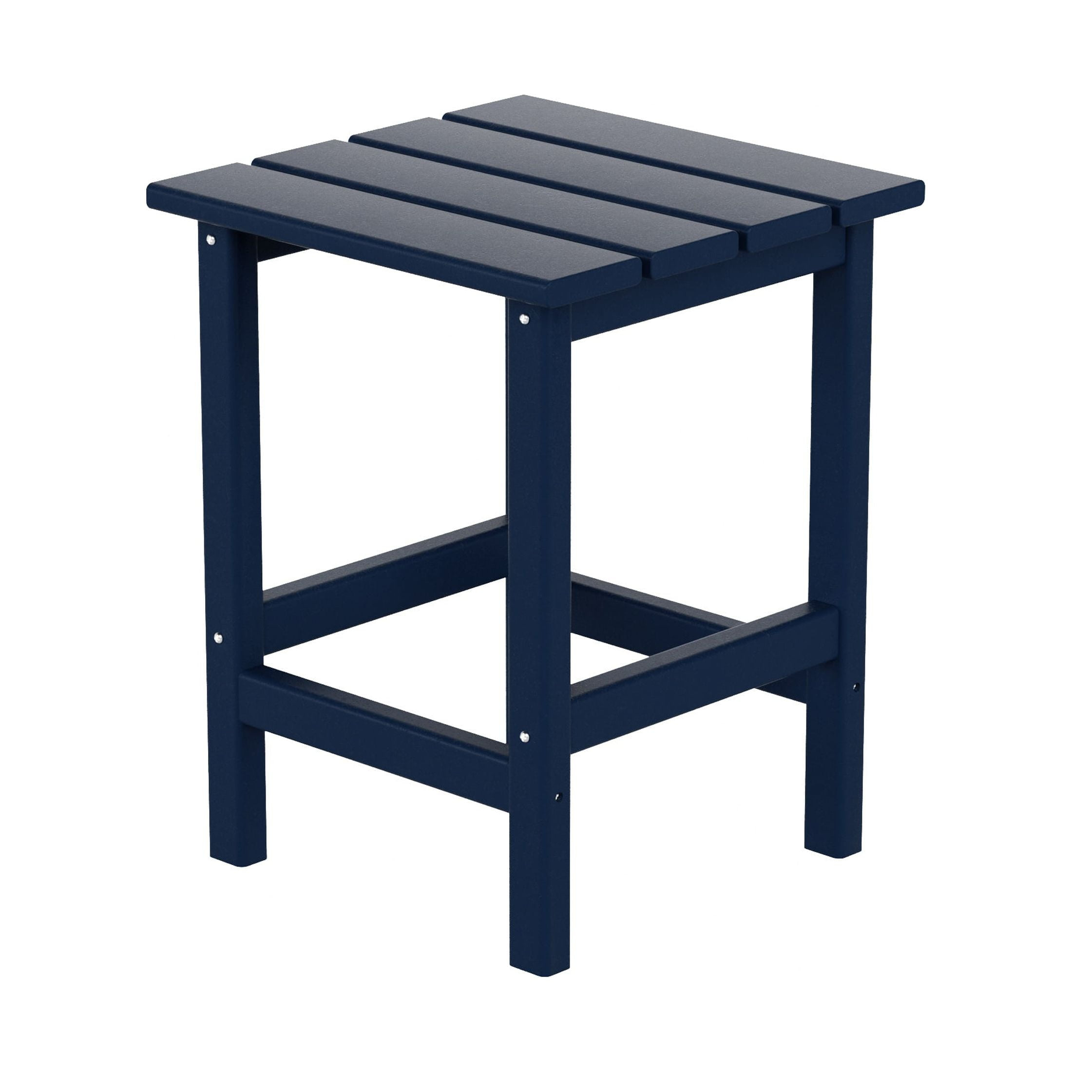 Polytrends  Laguna Hdpe All Weather Outdoor Patio Square Side Table Navy Blue