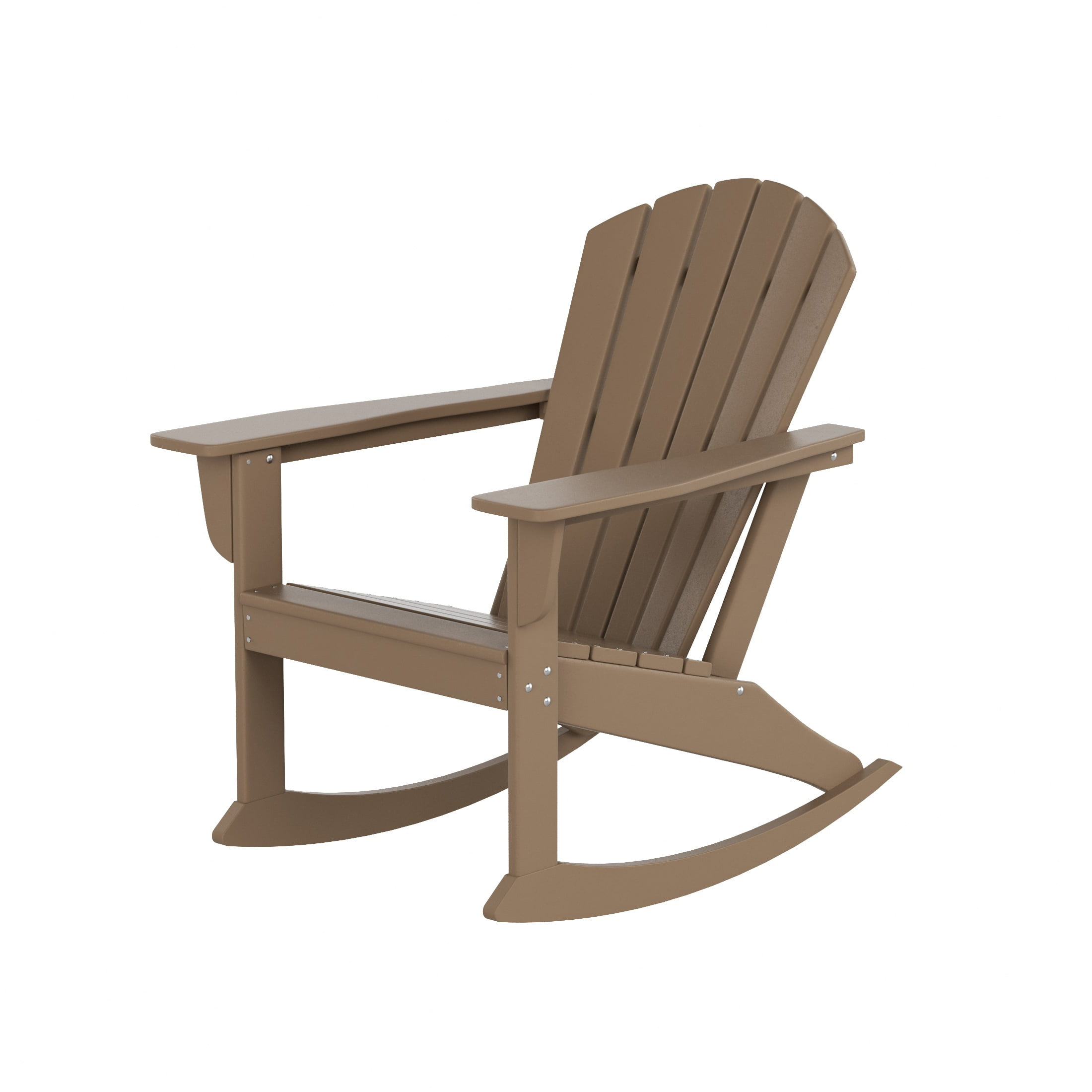 WestinTrends Outdoor Patio Poly Adirondack Rocking Chair Rocker, Weathered Wood