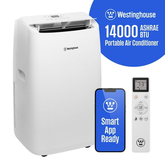 Westinghouse 14,000 BTU Portable Air Conditioner with Dehumidifier with Remote & Smart App, up to 700 Sq Ft