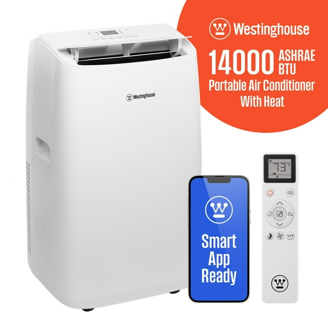 Westinghouse 14,000 BTU Portable Air Conditioner with Heat & Dehumidifier, Remote and Smart App