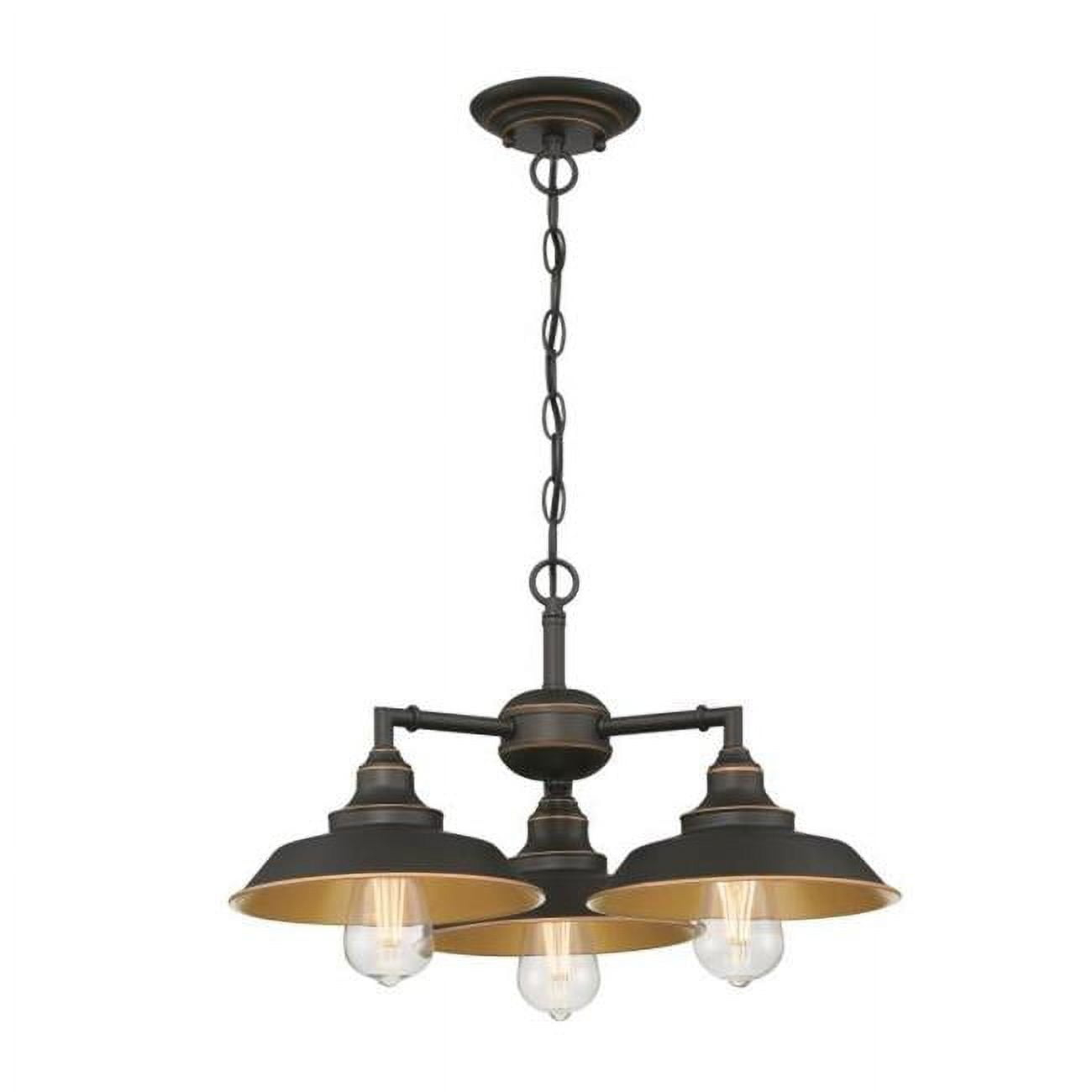 Westinghouse Westinghouse Lighting 6129200 Iron Hill Vintage-Style Three Light Indoor Chandelier/Semi-Flush Mount Ceiling Fixture, Oil-Rubbed Bronze Finish with Highlights