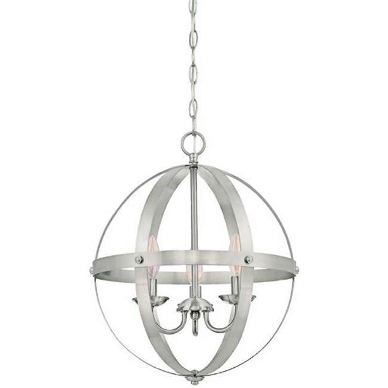Stella Mira Three Light Pendant, Brushed Nickel