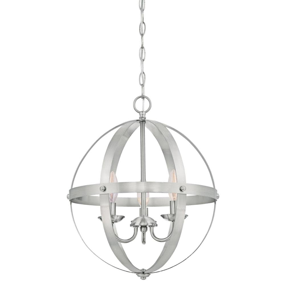 Stella Mira Three Light Pendant, Brushed Nickel