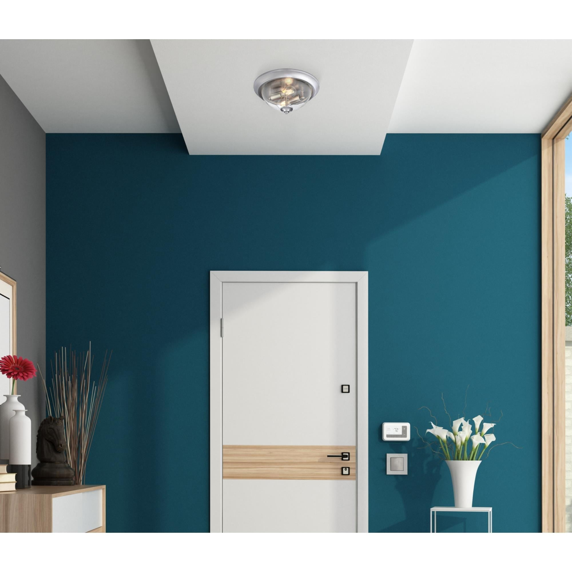 Westinghouse Lighting 6115900 13 in. Basset Two Light Indoor Flush Mount Fixture, Brushed Nickel