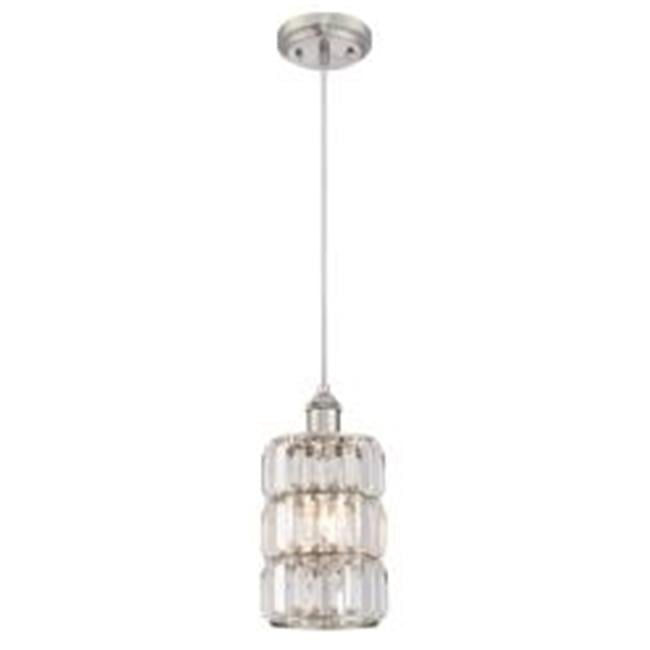 Westinghouse Sophie Mini Pendant Brushed Nickel Finish Crystal Prism Glass