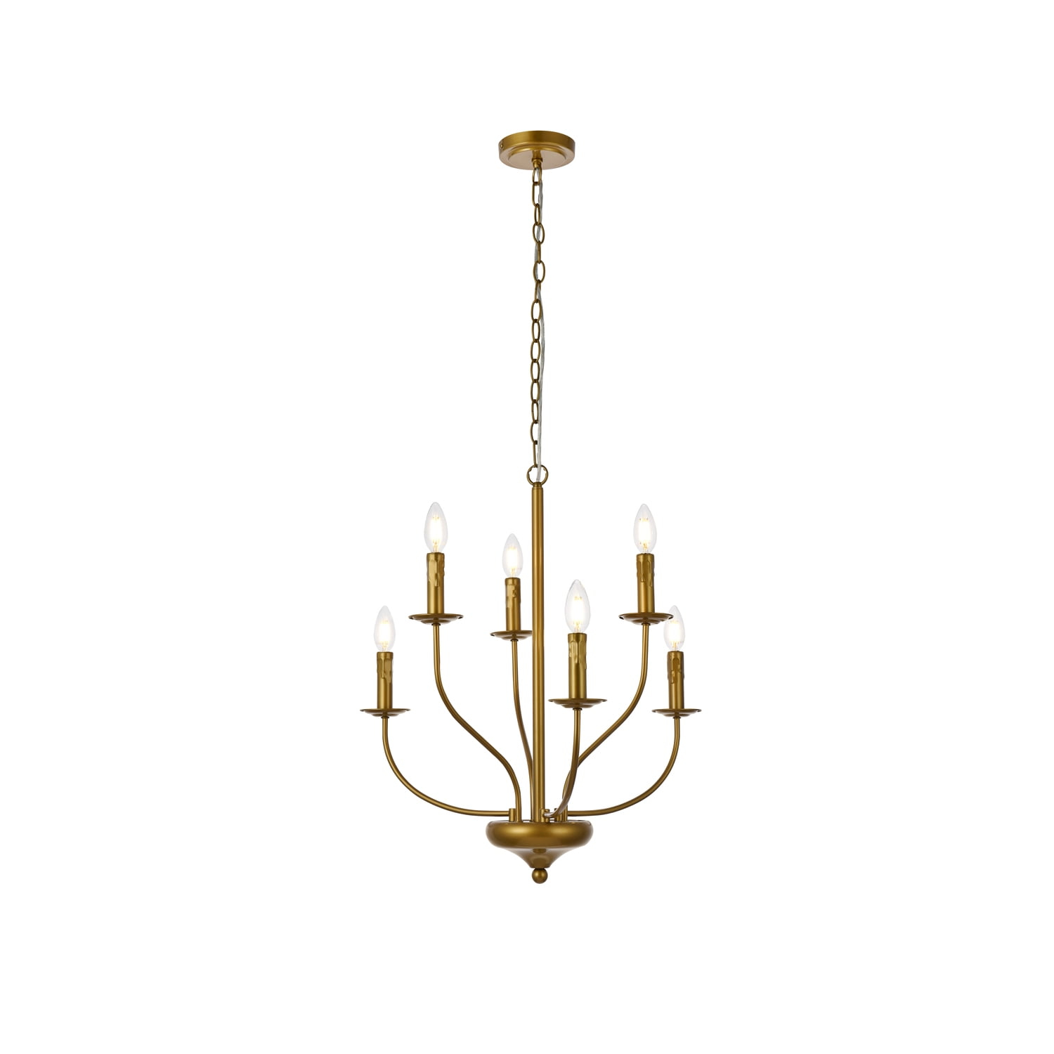 Westley 6 Lights Pendant, Brass