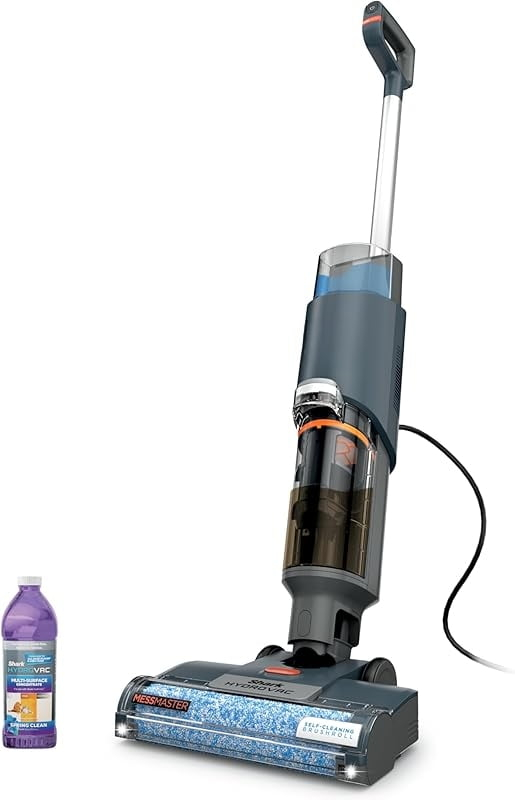 Shark HydroVac MessMaster Wet Dry Corded Vacuum Cleaner, 3-in-1 Multi-Surface Vacuum Mop & Self-Cleaning System, Lightweight, Powerful Suction, for Hard Floors & Area Rugs, Navy