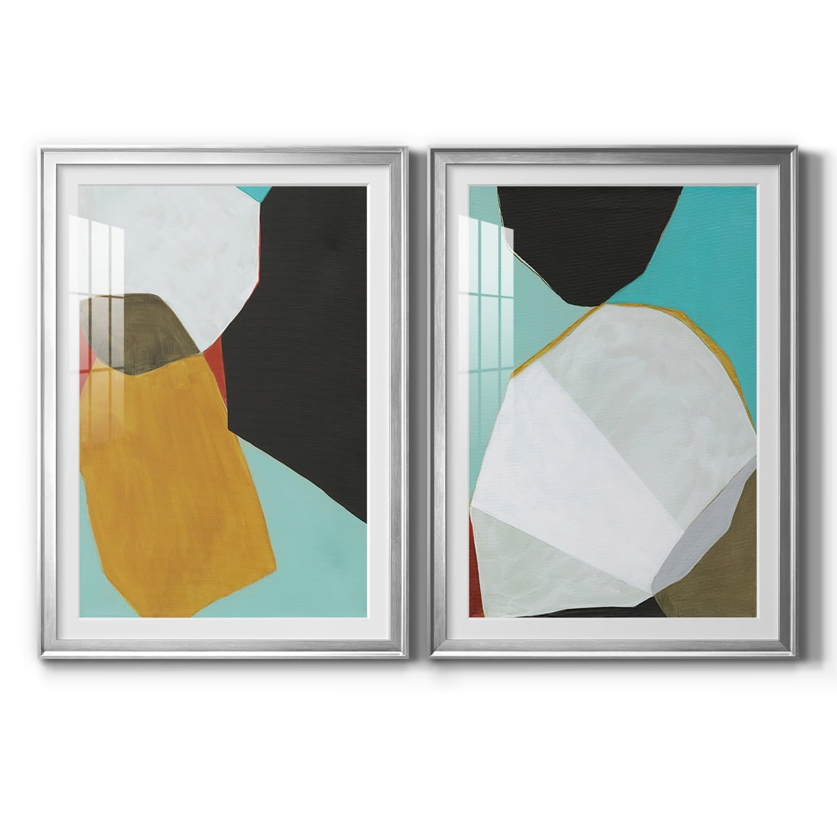 Wexford Home Graphica I Premium Framed Print, 18.5" x 24.5" - Ready to Hang, Silver (Set of 2)