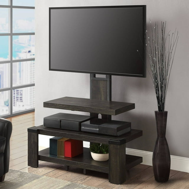 Whalen 3-Shelf Television Stand with Floater Mount for TVs up to 55", Pine