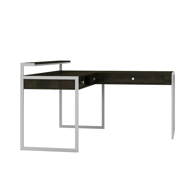 Whalen Asherton 60" L-Shaped Desk Fawn Aged Oak (SPUS-ASHD) 2736559