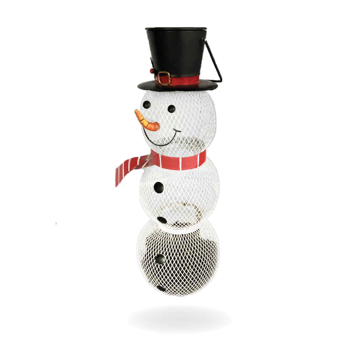 LIJCC Bird Feeder,Snowman Seed Bird Feeder Hummingbird Metal Mesh Bird Feeder Garden Hanging Ornaments