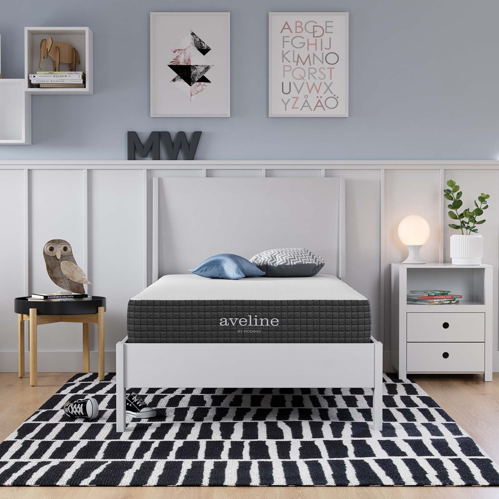 Modway Aveline 6" Modern Style Memory Foam Twin Mattress in White