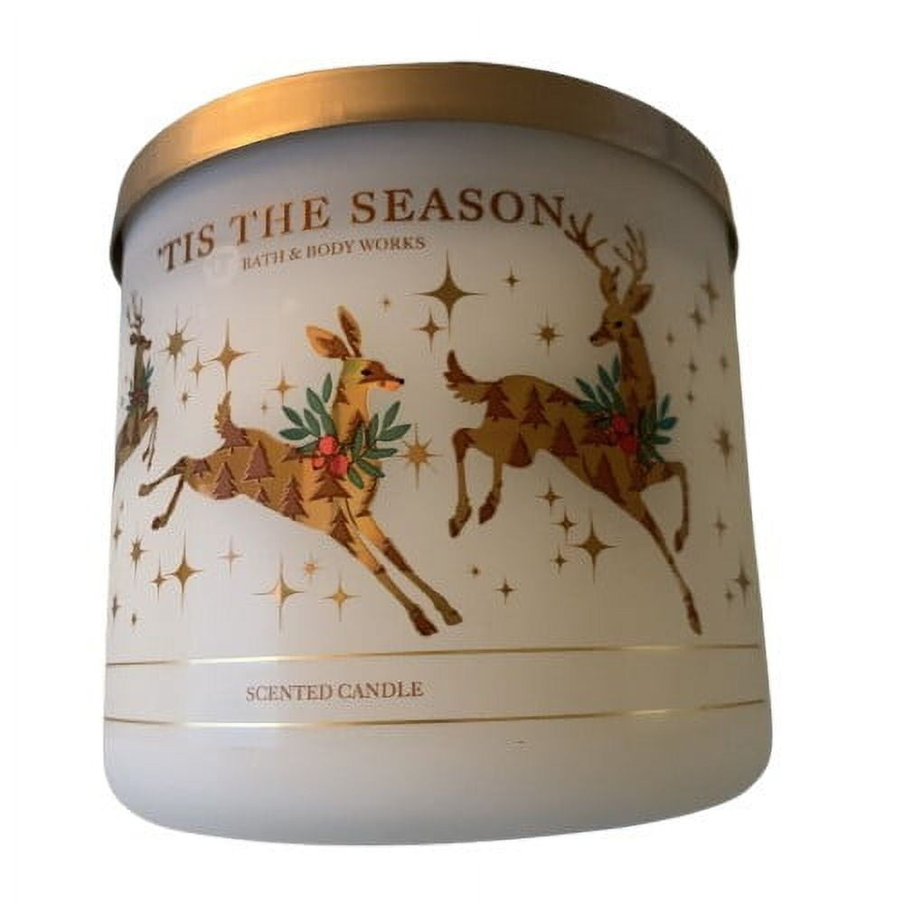 Bath & Body Works White Barn Candle Company 14.5 oz Tis The Season Scented Candle with 3-Wick Burn Time